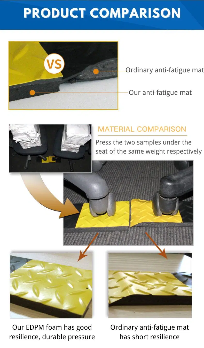 Factory Price 3layer Structure ESD Anti Fatigue Mats Rubber Floor Mat