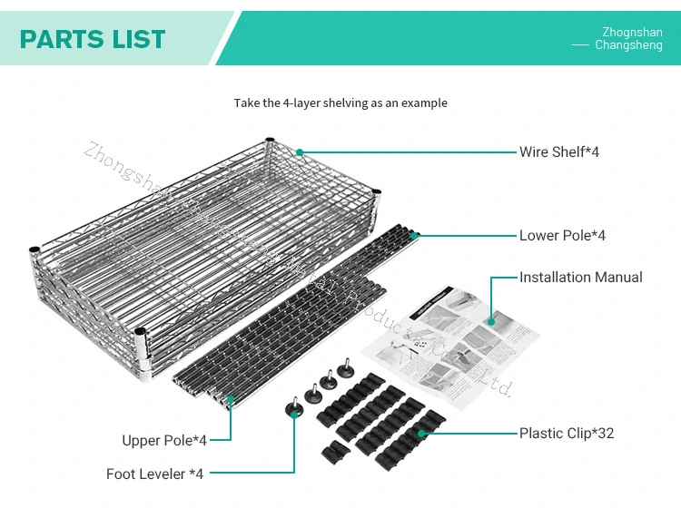 Square 5 Layers Adjustable Corner Metal Wire Shelves for Livingroom Storage Unit