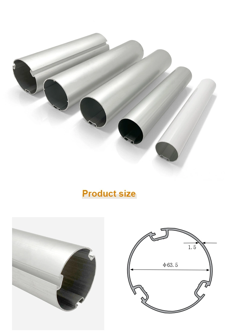 Aluminum Tube 6063 Roller Blind Tube 38mm 28mm Curtain Track Customized