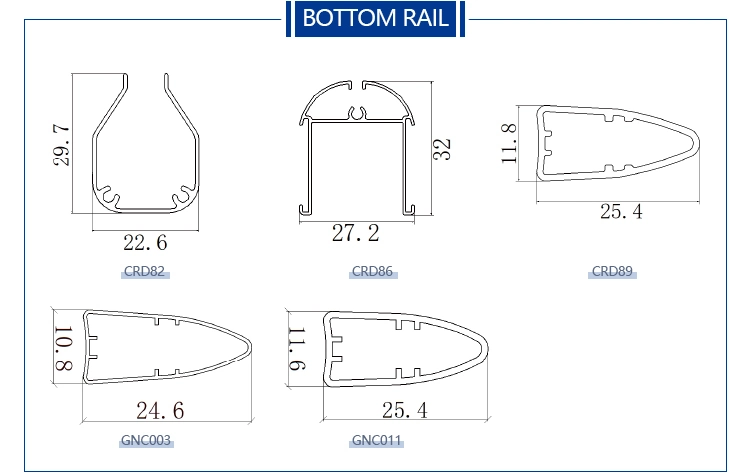 Wholesale Roller Blind Bottom Rail Aluminum Curtain Track for Nigeria