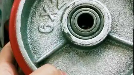 Heavy Duty Type New Double Pedal Brake Cast Iron PU Caster Wheel (KHX3