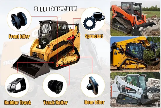 Compact Track Loader Undercarriage Parts Front Idler Rear Idler Sprocket Bottom Roller Rubber Track for Wacker Neuson Sm Series 