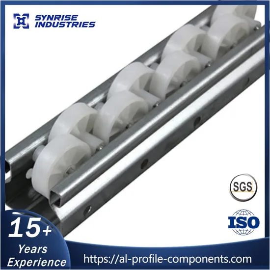 40X25 mm Industrial Aluminium Alloy Frame Steel Sliding Roller Track 